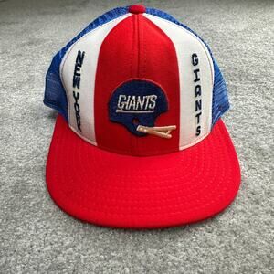 Vintage New York Giants Trucker Snapback Hat Cap Blue NFL Football 90s